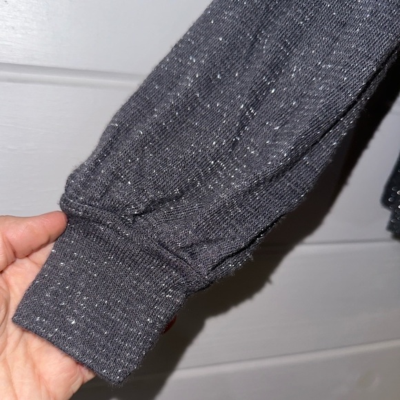 Free People Metallic Shimmer Draped Cowl Neck Long Sleeve Boho Oversized Top S - Picture 8 of 12